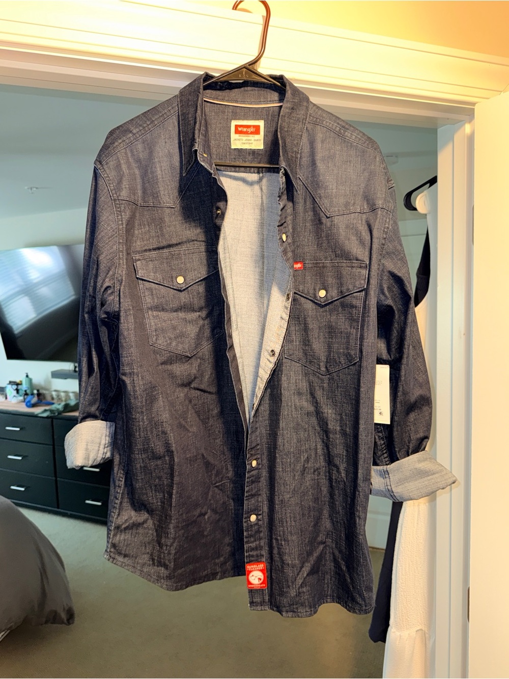 Wrangler Dark Indigo Denim Western Shirt Jacket